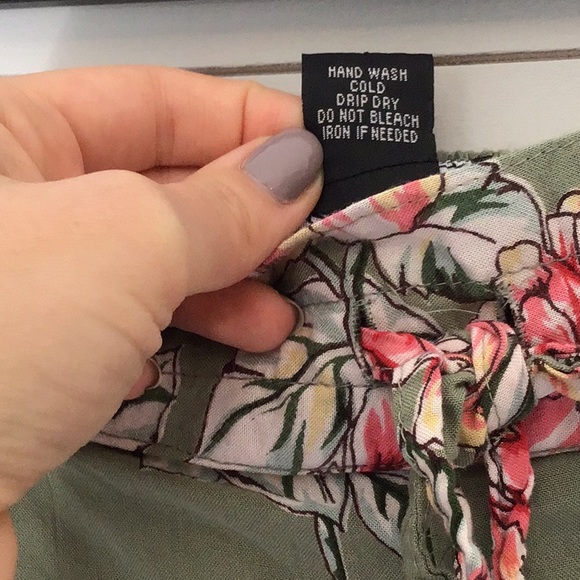 Angie floral wide leg pants front tie - Picture 5 of 6